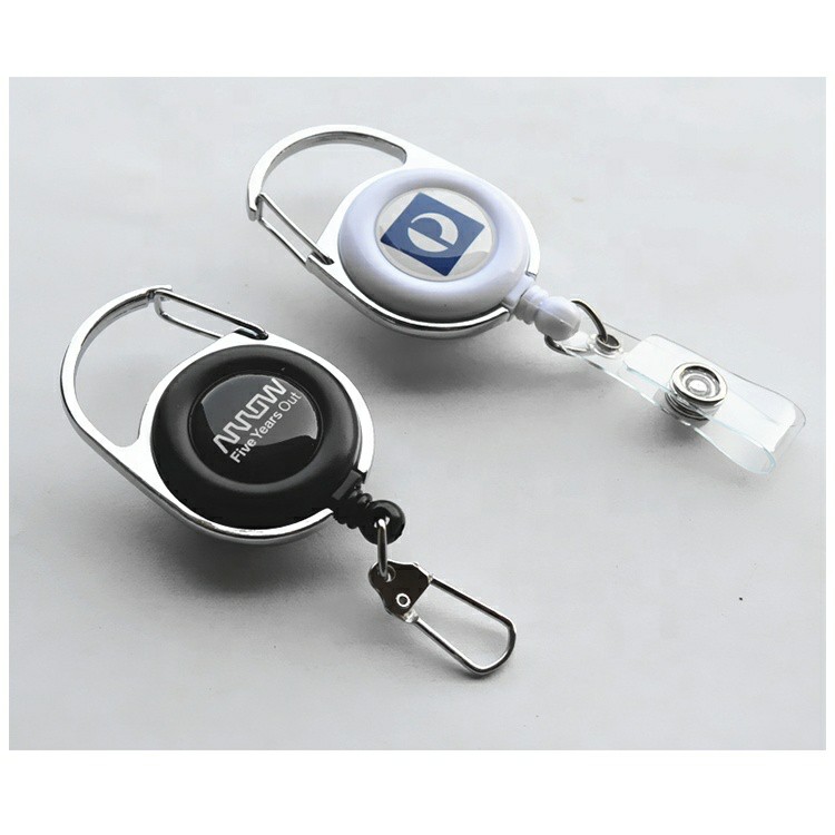 Promotion cute retractable id badge holder pull reel with customized design, yoyo badge reel holder