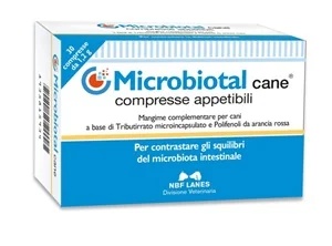 Suplemento alimentar microbiotal NBF LANES para cães, 30 comprimidos. Bem-estar intestinal.