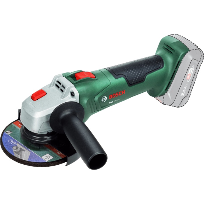 Amoladora angular inalámbrica BOSCH - PWS 18V-70 - 125 mm - 18 V