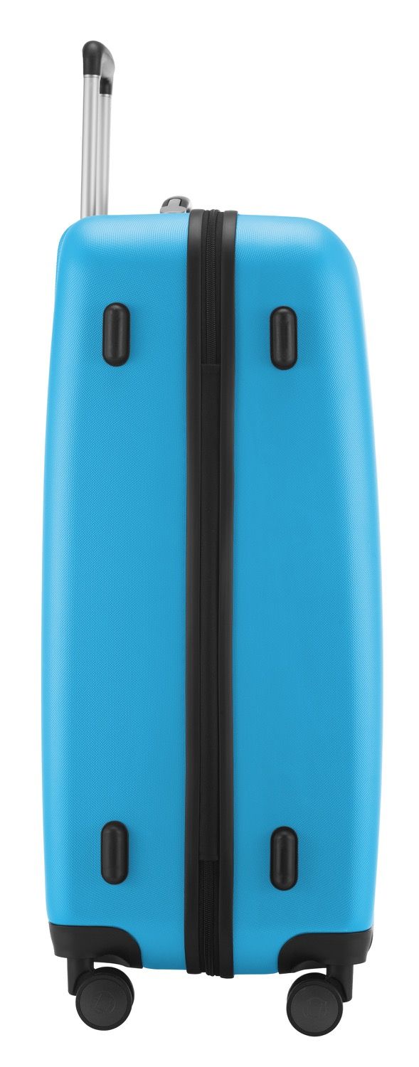 Esküvői - Keményhéjú bőrönd, matt ciánkék, TSA, 75 cm, 103 liter
