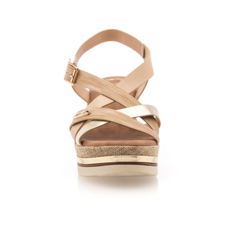 Sandalias beige para mujer / Zapatos de punta abierta