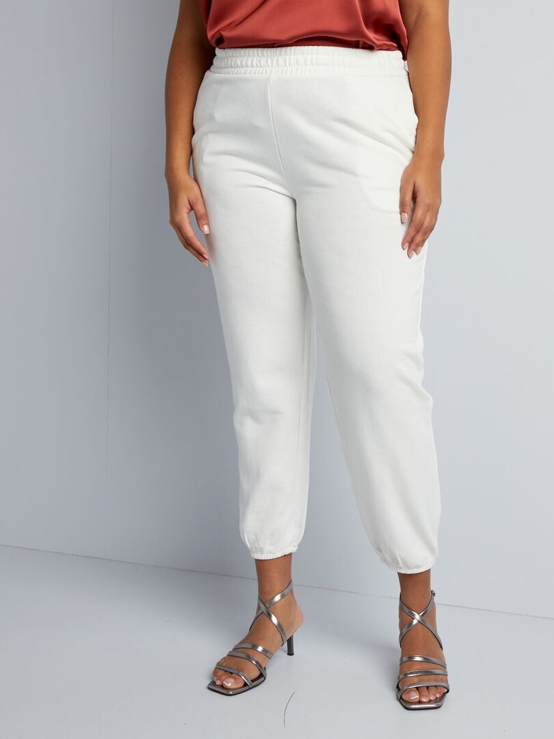 Fleece joggingbroek - WIT