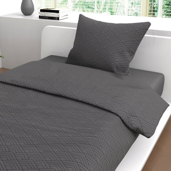Mako satin bed linen, NG, dark grey