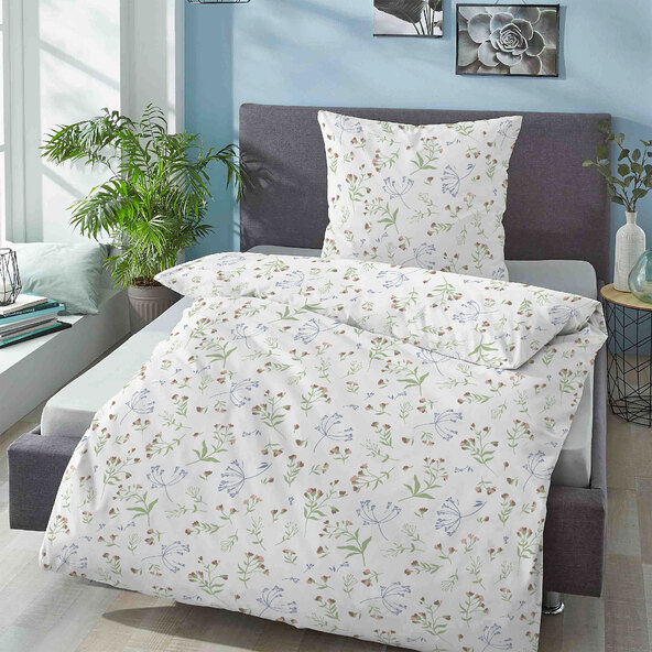 Lenjerie de pat Renforce, 155 x 220 cm, cu imprimeu floral