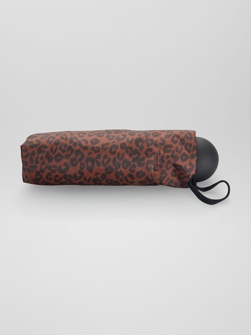 Guarda-chuva dobrável estampado - MARROM