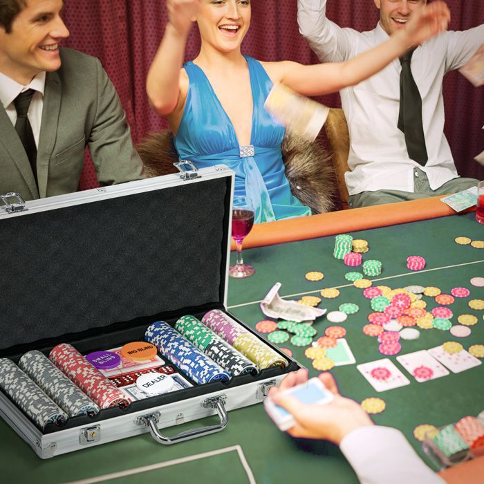 SPORTNOW Aluminum Poker Case 56x23.5x6.5cm Silver