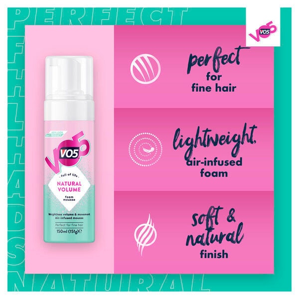 VO5 Naturlig volumskummousse 250ml