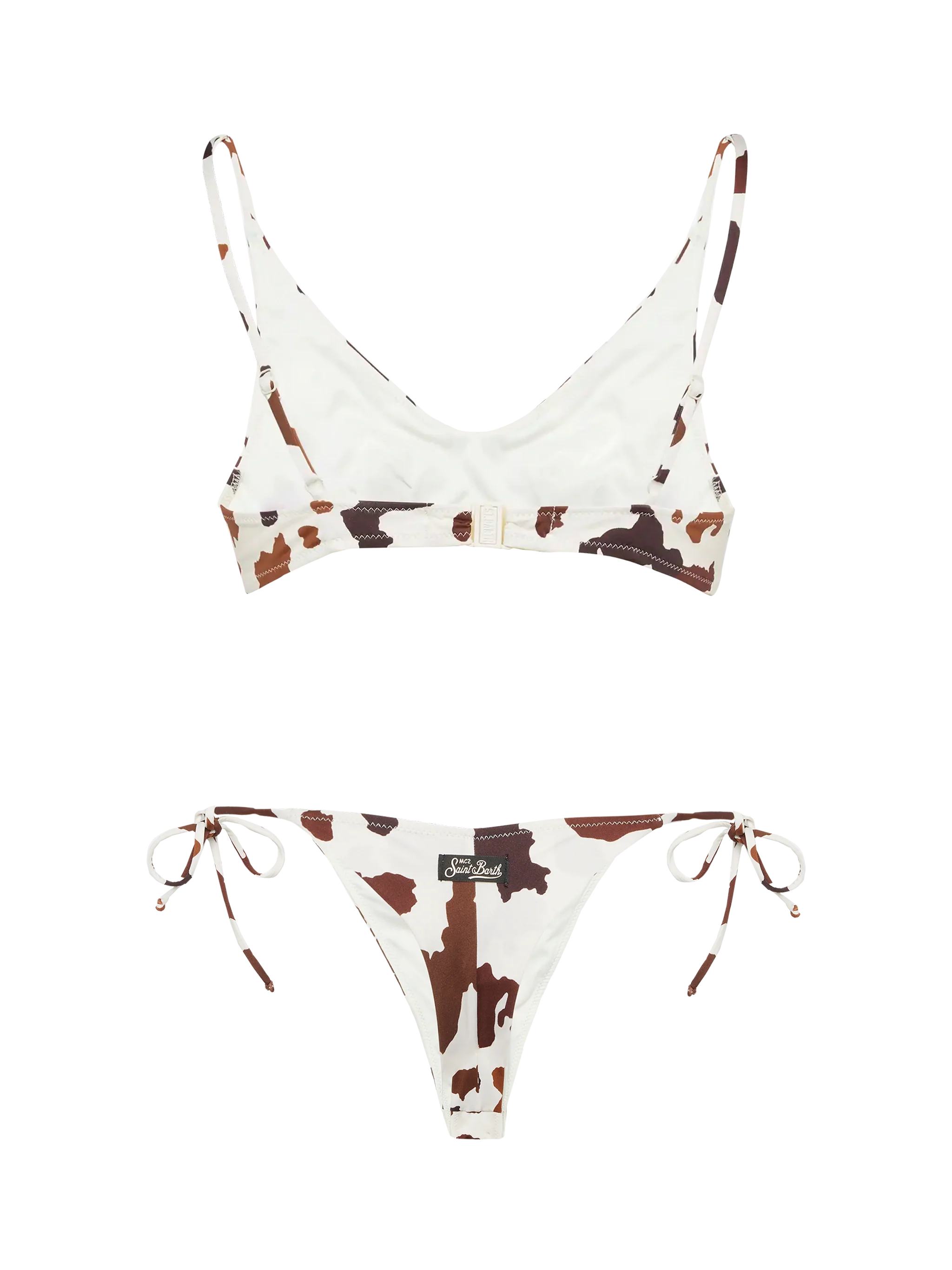 Paloma Norah bralette bikini met koeienprint en lage halslijn