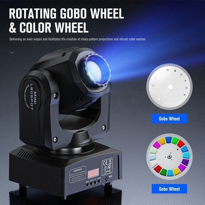 JAJALUYA 4PCS 120W Lyre LED Lumière de Scène - Jeux de Lumiere DJ 8 Gobo 8 Couleurs DMX pour Disco Mariage Avec 192 Console