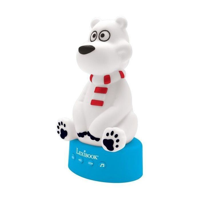 3D-Teddybär-Geschichtenuhr mit Nachtlicht, Musik und Farbwechsel, 17 cm (Französisch)