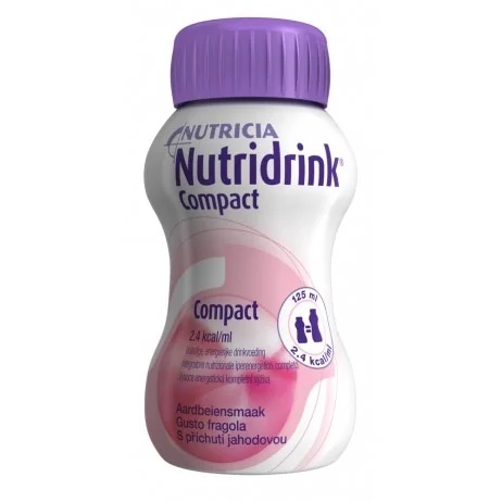 NUTRICIA Nutridrink Compact Aardbei voedingssupplement 4x125 ml