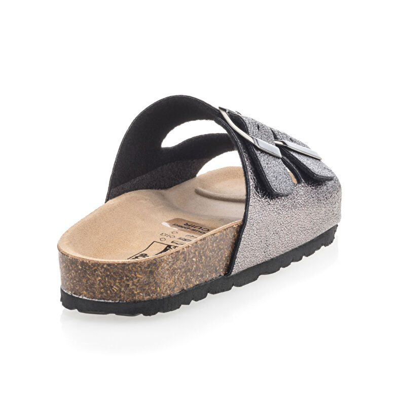 Graue Damensandalen / Zehenfreie Schuhe