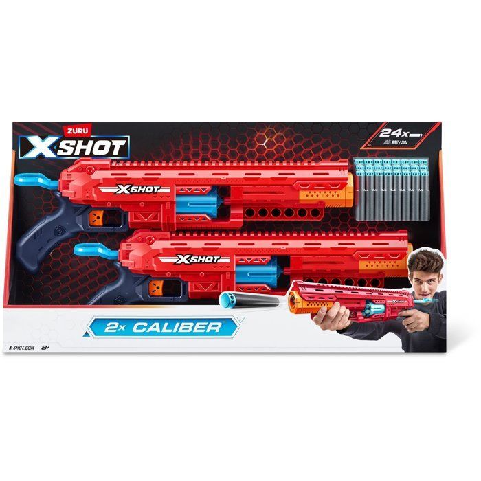ZURU XSHOT - Exclusivo Cdiscount - Pacote Combinado de Pistola - Lançador de Calibre Excel - 24 Dardos