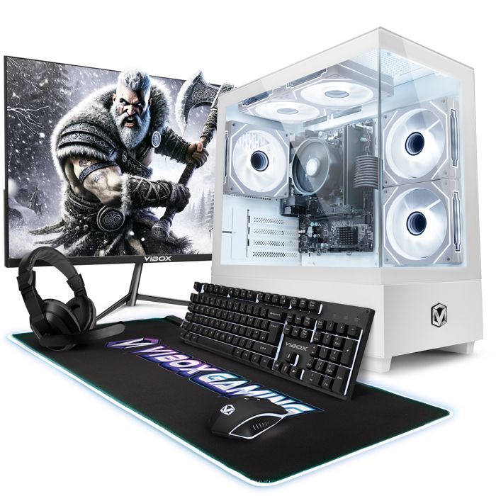 Vibox I-112 complete gaming-pc • 22-inch scherm • AMD Ryzen 3 3200G 4,0 GHz • Radeon Vega 8 • 16 GB RAM • 500 GB SSD • Linux-besturingssysteem • WiFi