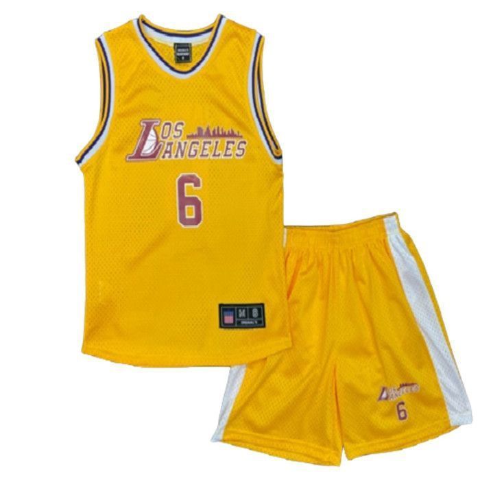 Basketbalshirt en -broekje voor kinderen - Geïnspireerd door Los Angeles - Geel