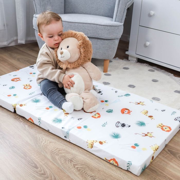 Matelas pliant bébé 60x120 cm, idéal voyage, invité, couchage d'appoint ou matelas de sol Safari