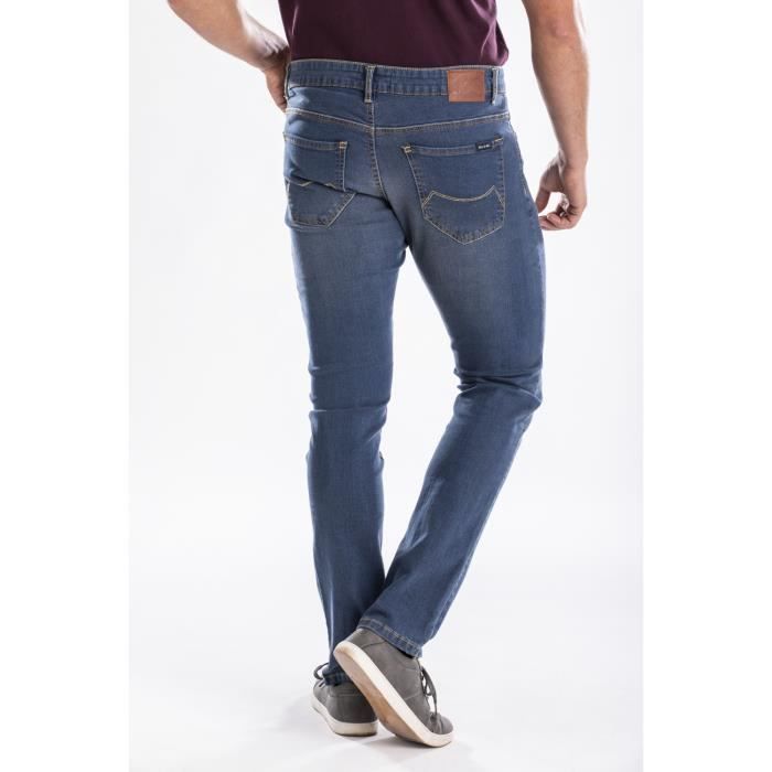 Rica Lewis RL80 FIBREFLEX® Stretch-Herrenjeans, gerades Bein, schmale Passform, stonewashed blau - 85 cm Innenbeinlänge