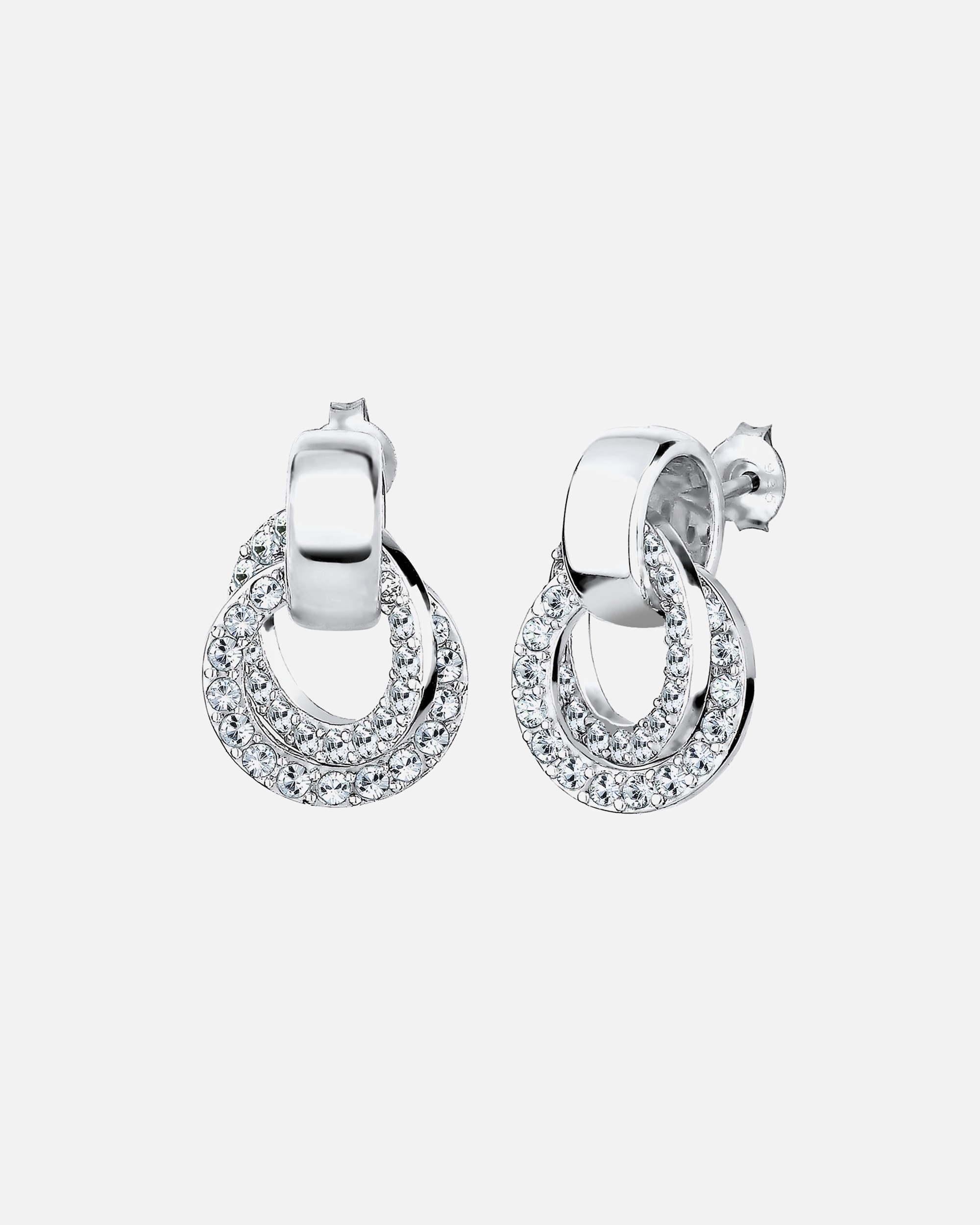 Elli Femmes Cercle Rond Glamour avec cristaux en argent sterling 925