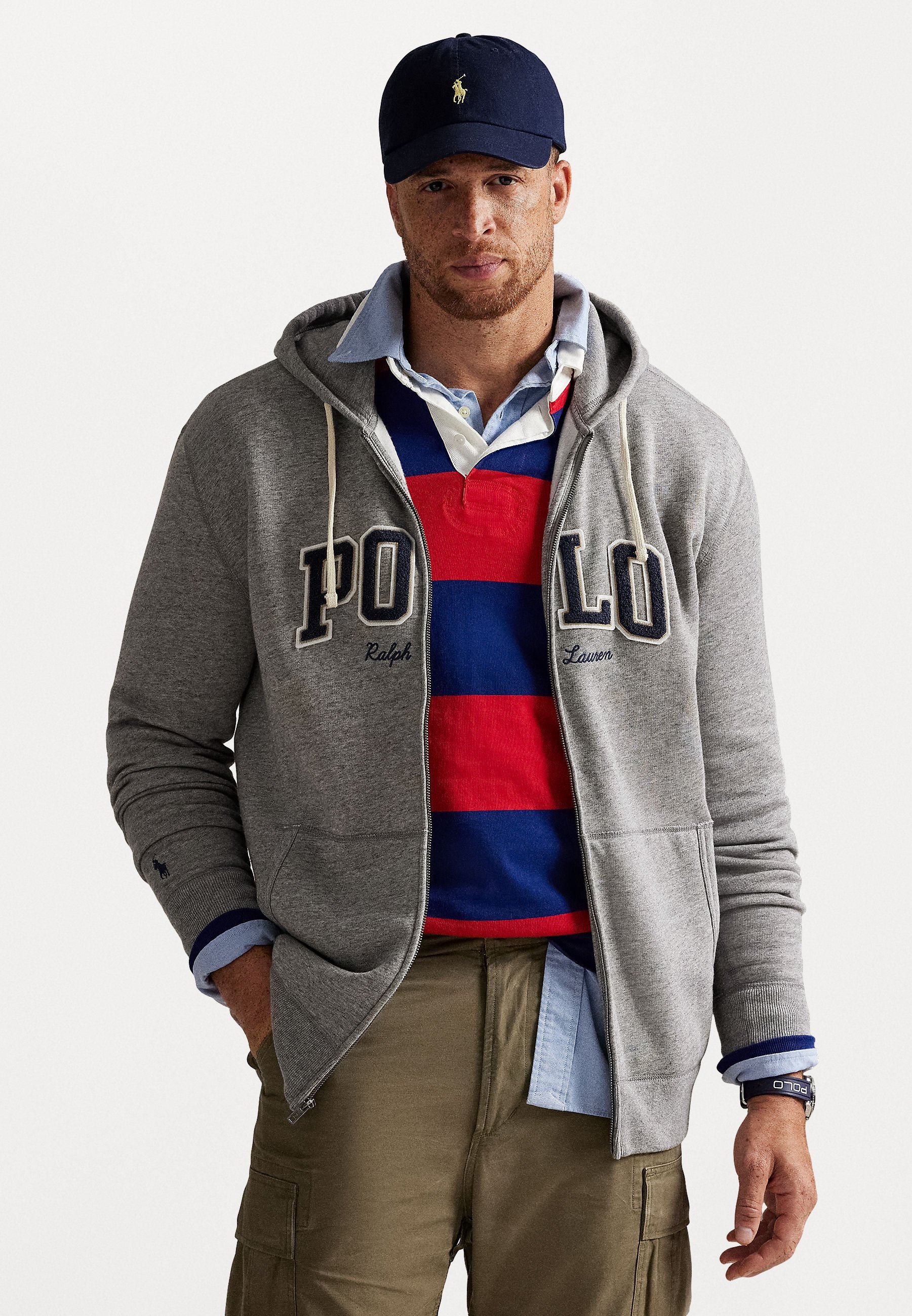 POLO RALPH LAUREN BIG & TALL LOGO FULL-ZIP HOODIE - Mikina na zip - black