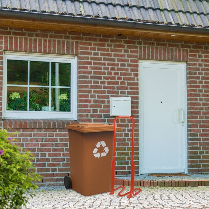 Relaxdays Waste Compactor, for bin, rubbish crusher, non-recyclable, 41x35x95cm, plastic, manual, steel, red