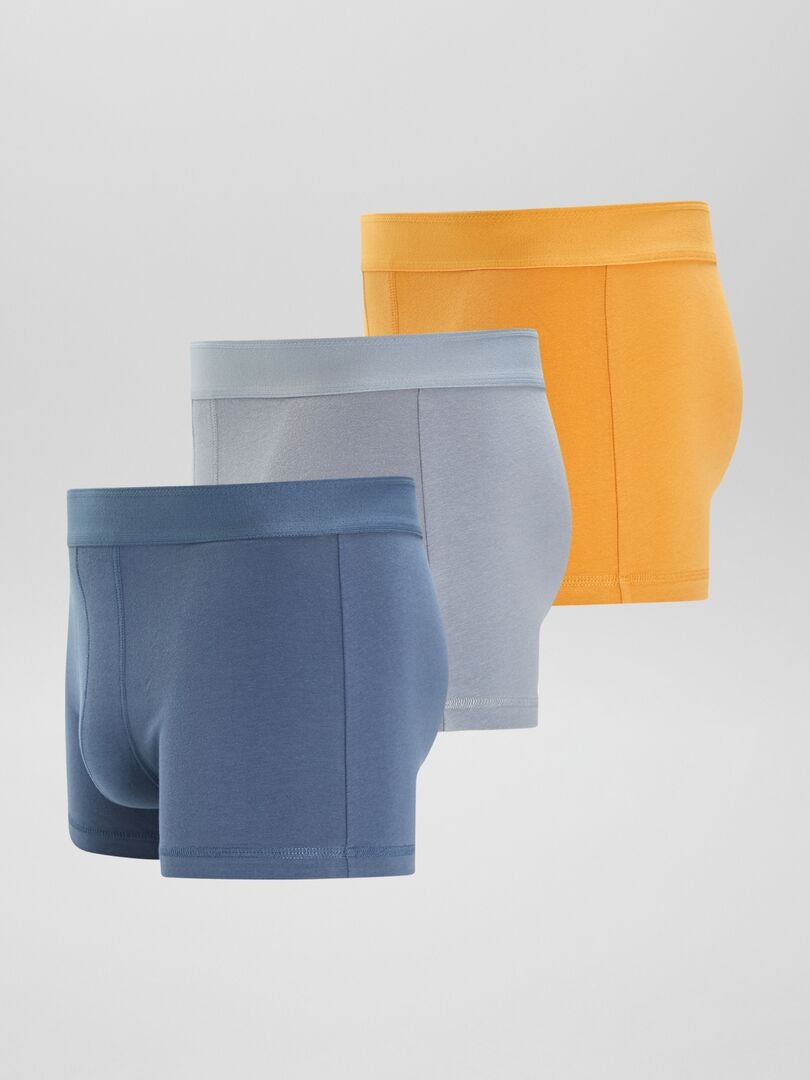 Conjunto de 3 bóxers de color liso - AZUL
