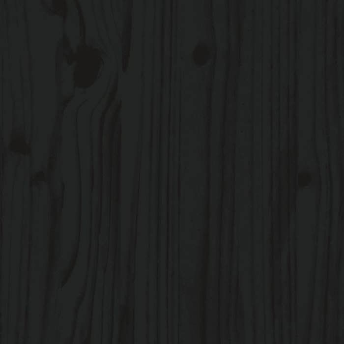 Cama de madera negra de 200 x 200 cm - Estable y duradera - Estructura de cama - Colchón no incluido - Madera maciza de pino negra de 200 x 200 cm
