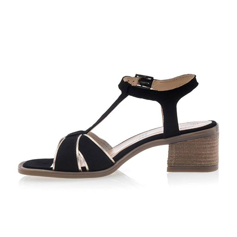Schwarze Damensandalen / Zehenfreie Schuhe