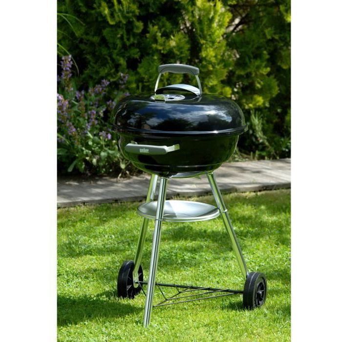Barbacoa de carbón WEBER COMPACT KETTLE Ø47cm - Superficie de cocción: 43,5cm - Negra