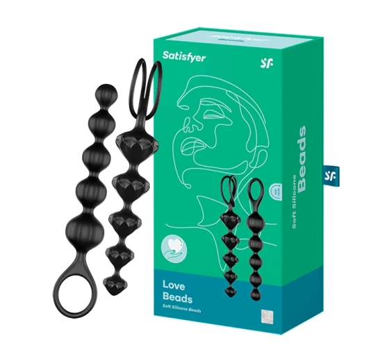 Satisfyer Love Beads silikonowe kulki analne Black