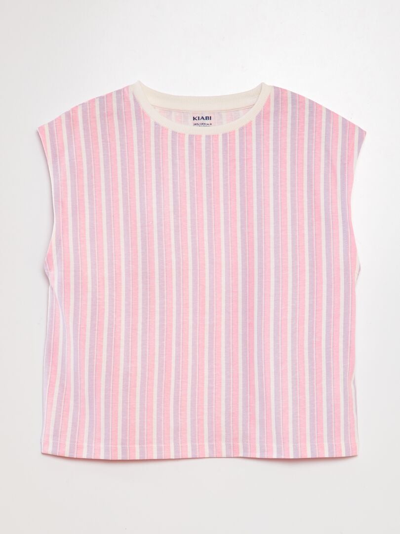Camiseta com cavas americanas - ROSA