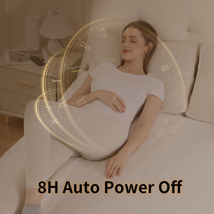 Colchón térmico para 2 personas, 130 W, 160 x 140 cm, 4 niveles de temperatura, 2 mandos a distancia, apagado automático, protección contra sobrecalentamiento.