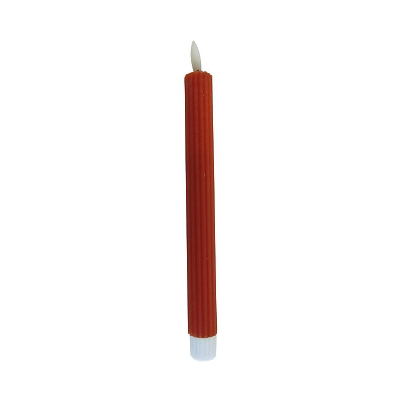 Vie Selected Kronelys 2-pak 24 cm rille LED timer rust
