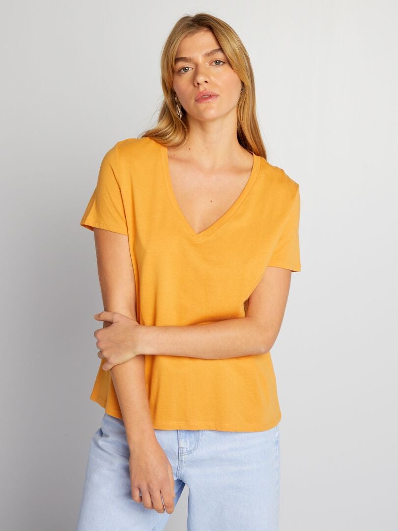 Eenvoudig T-shirt - ORANJE