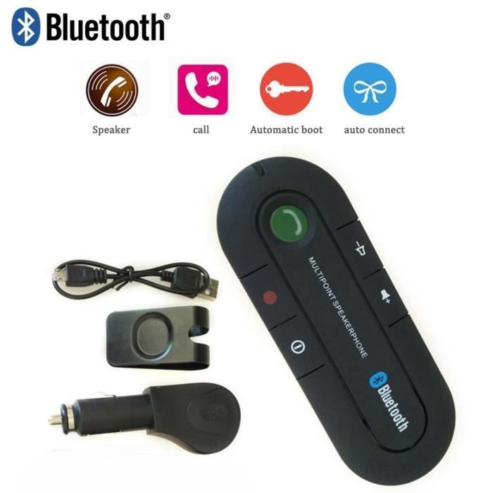 Accessoire audio - vidéo,Kit Bluetooth pour voiture, mains libres, haut parleur, sans fil, téléphone, lecteur de musique MP3, avec