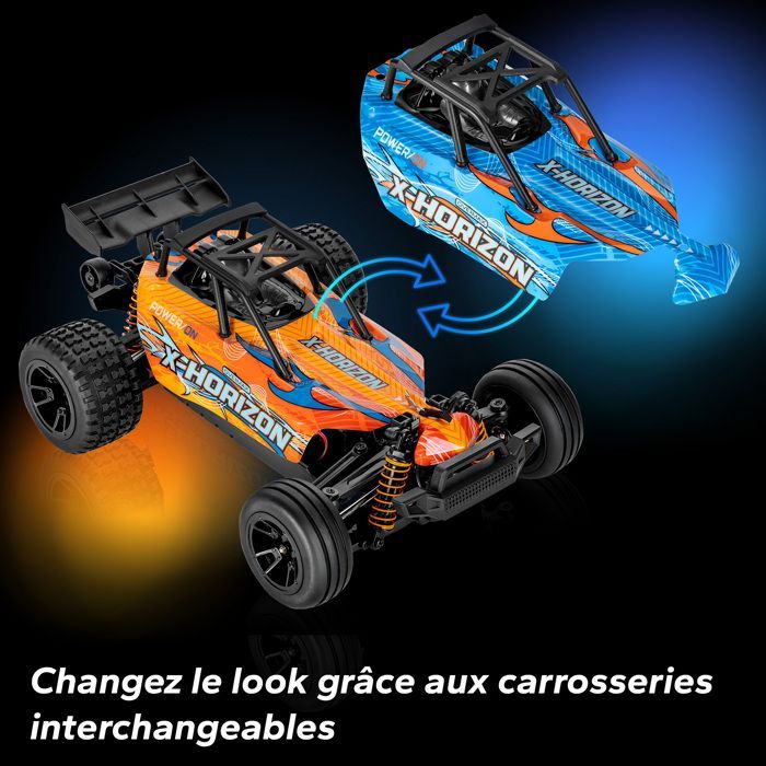 Voiture télécommandée RC - OVERMAX - X-Horizon - 30 km/h - Éclairage LED - 2 x Carrosserie