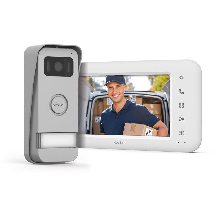 Videoportero cableado - AVIDSEN - Elia Smart 2 - Con doble control - Hasta 100 m entre la pantalla y la unidad exterior