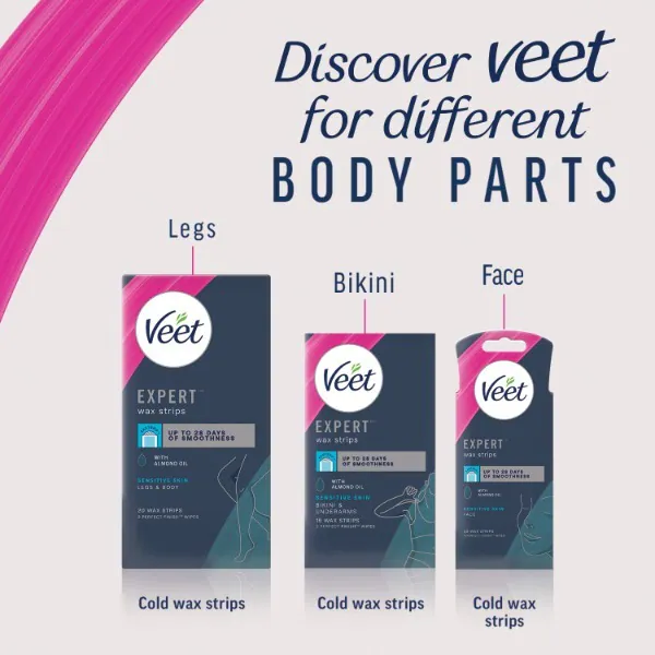 Veet Expert Depilační pásky na citlivou oblast bikin a podpaží 16 ks