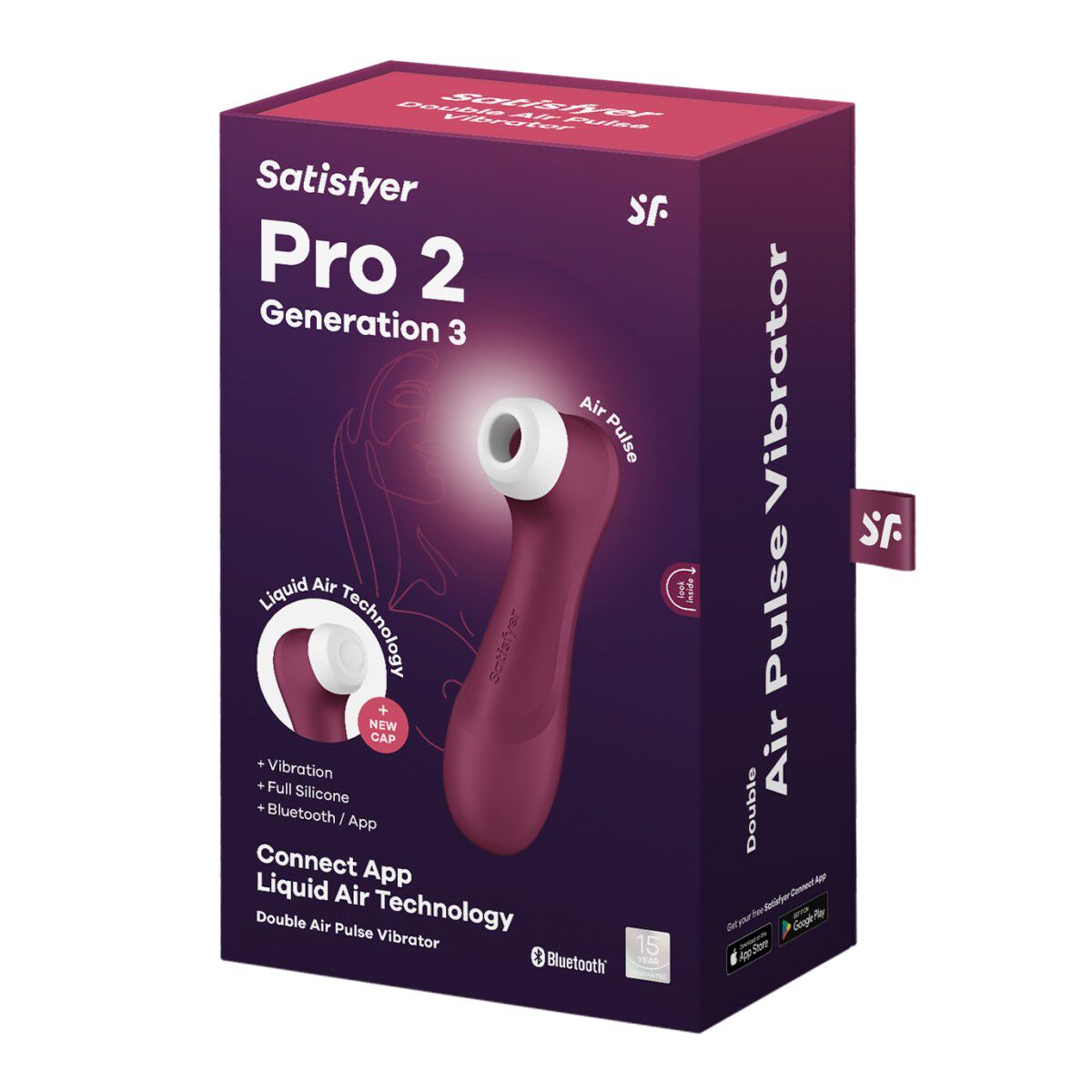Satisfyer Pro 2 Generation 3 med Liquid Air App Vinrød