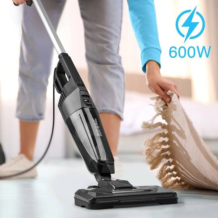 Aspirador de pó vertical e portátil Duronic VC9 600W | Sem saco | Compacto e leve | Inclui 2 filtros HEPA | Com fio e portátil | Para