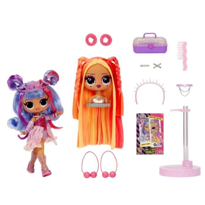 LOL Surprise Tweens Überraschungs-Tausch-Modepuppe – Buns-2-Braids Bailey – 1 Tweens-Puppe (17 cm), 1 Mini-Stylingkopf und Accessoires