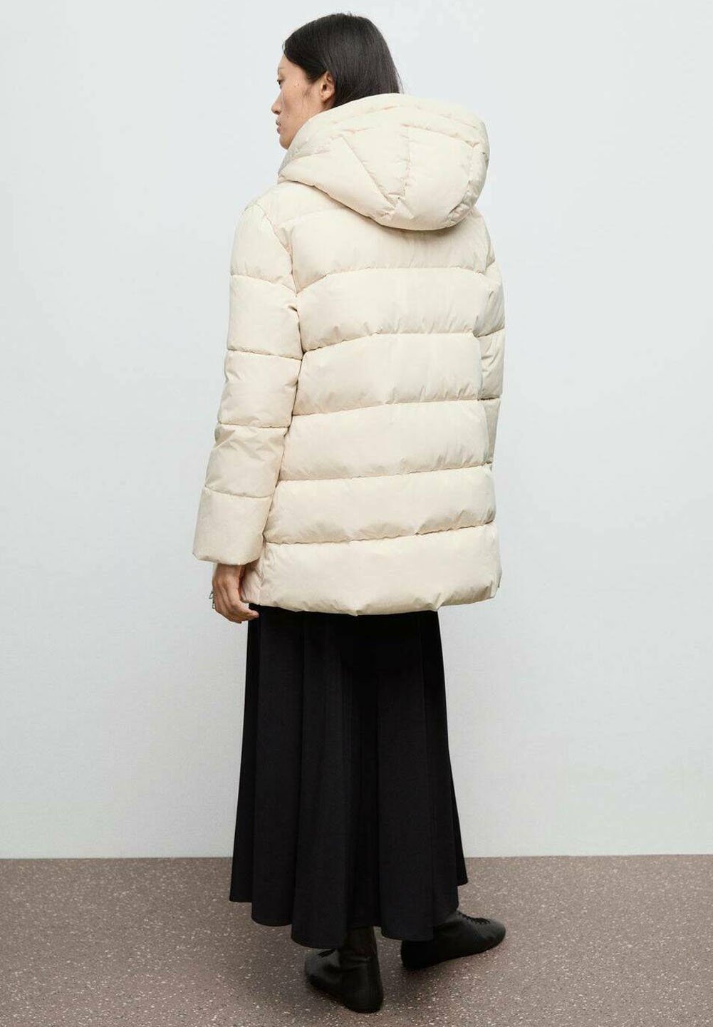Palton de iarnă Mango - alb-gălbui