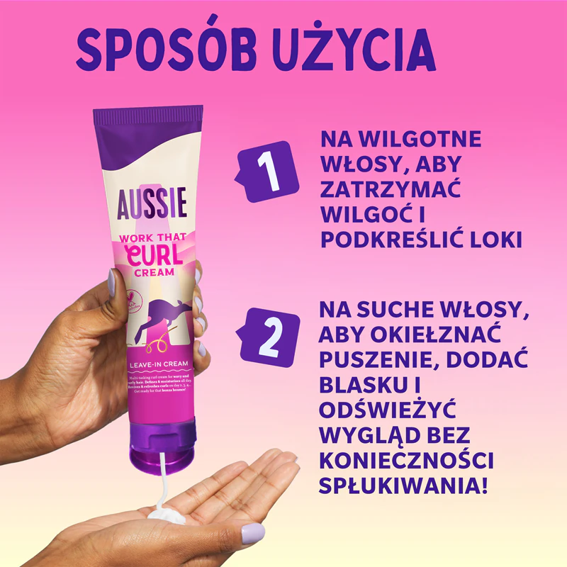 Aussie Bouncy Curls Work That Curl creme leave-in para cabelos cacheados e ondulados