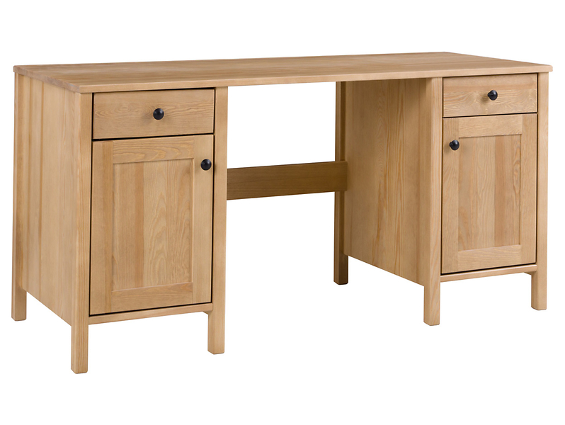 Biurko Prestige 150 cm z 2 drzwiami i 2 szufladami dąb