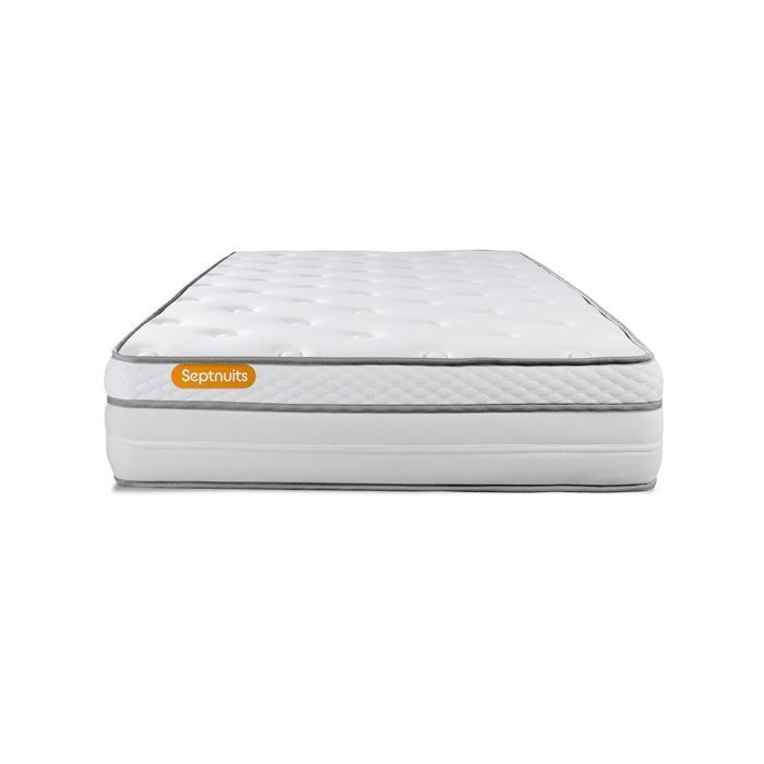 Matelas + sommier  90x200 Memo Luxe Ressorts ensachés + mémoire de forme 5 zones de confort MAXI épaisseur