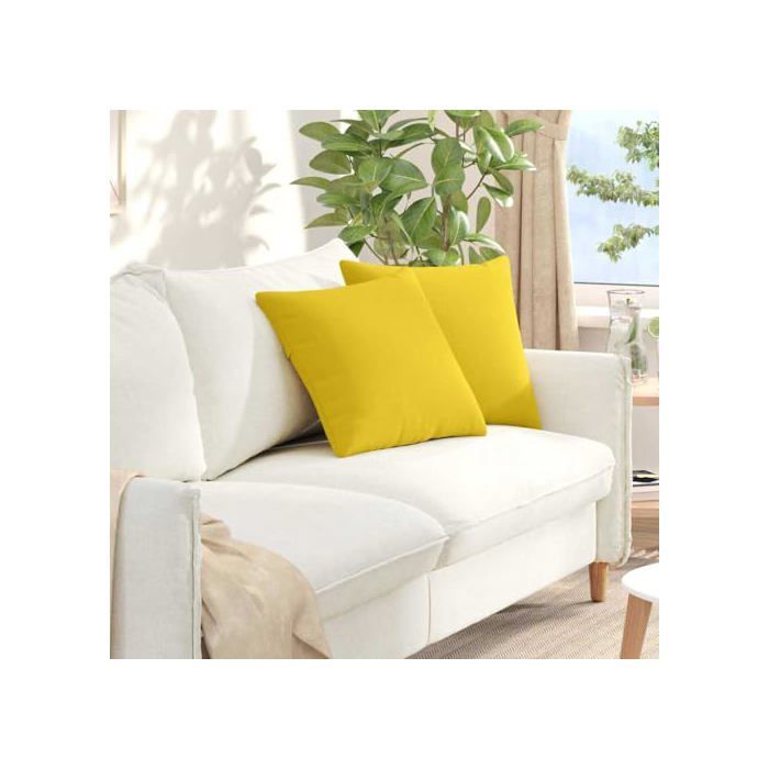 Bankkussens - vidaXL - Lichtgeel - 45x45 cm - Afneembare hoezen - Polyester vulling - Geschikt voor binnen