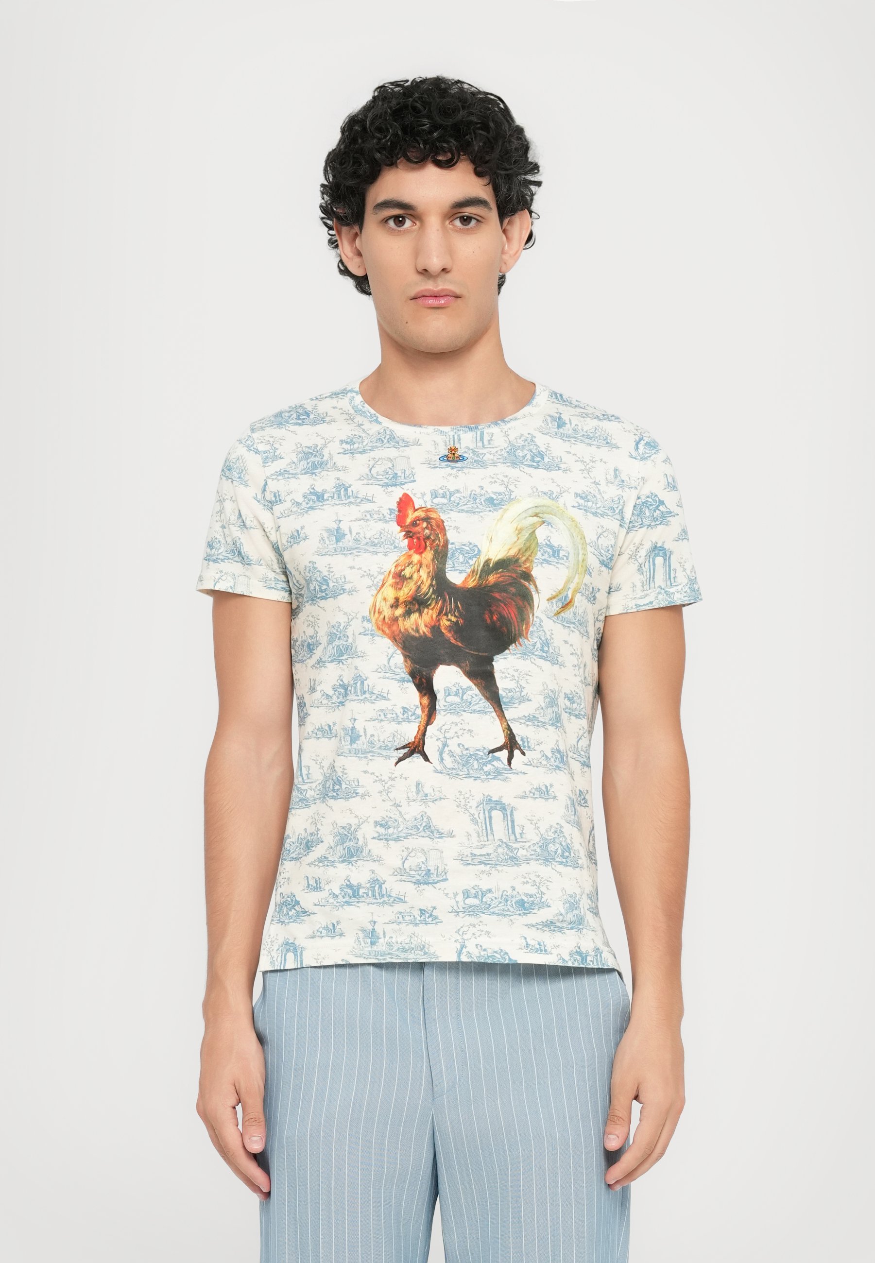 Vivienne Westwood ROOSTER PERU UNISEX - T-shirt imprimé - toile de jouy blue