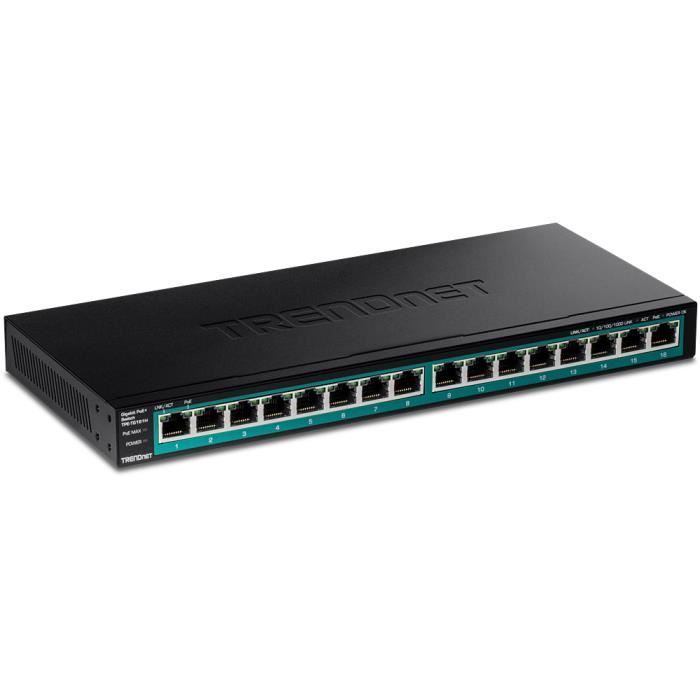 Network switch - Trendnet - TPE-TG161H - 16 Ports - Gigabit Ethernet - Power over Ethernet (PoE)