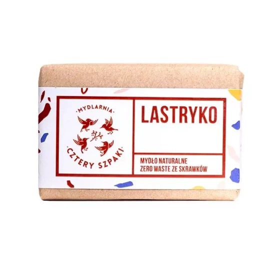 Mydlarnia Cztery Szpaki mydło naturalne zero waste ze skrawków Lastryko 110g