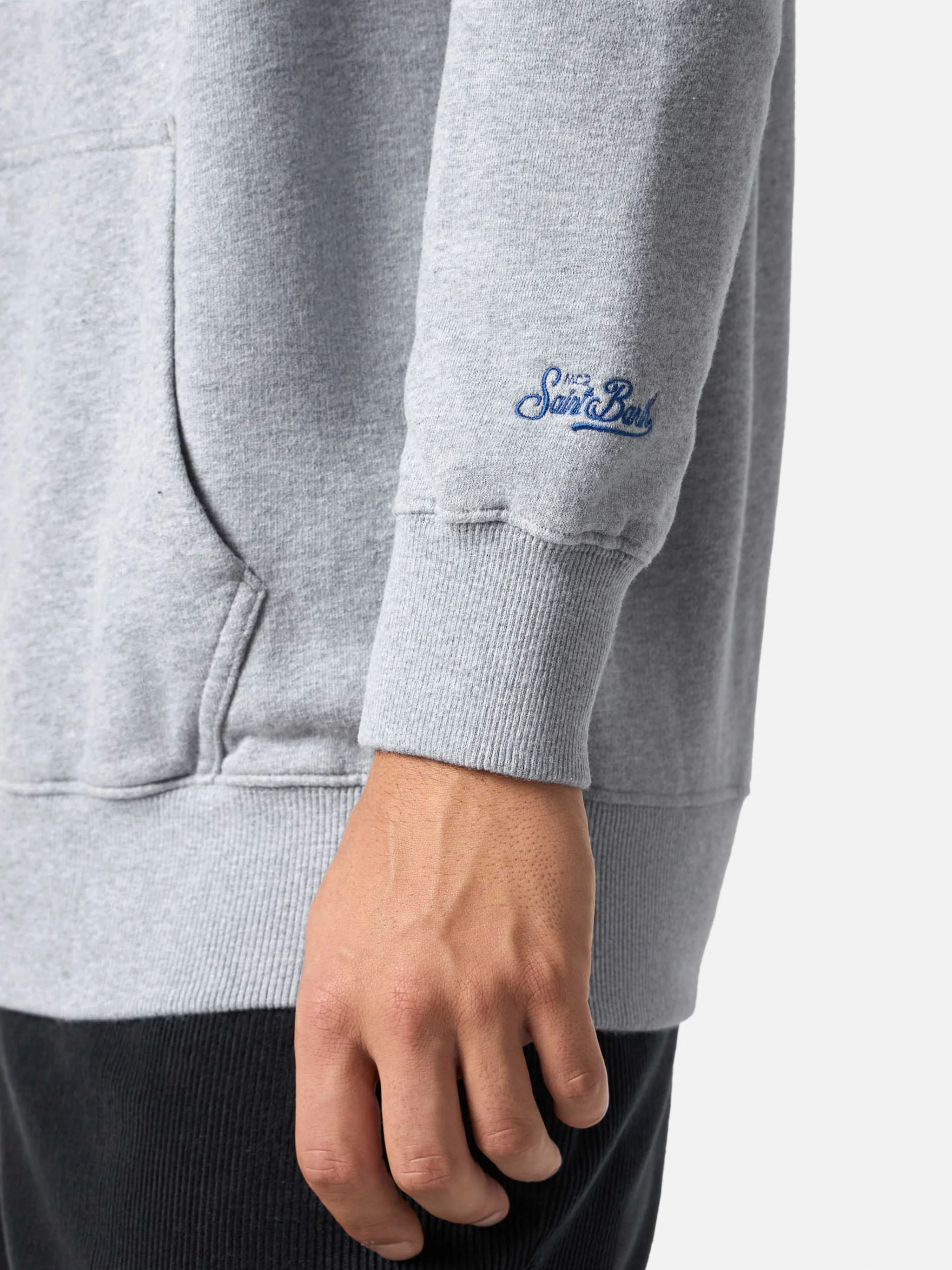 Tribeca herensweatshirt in grijs met kerstprint | FEESTDAGEN
