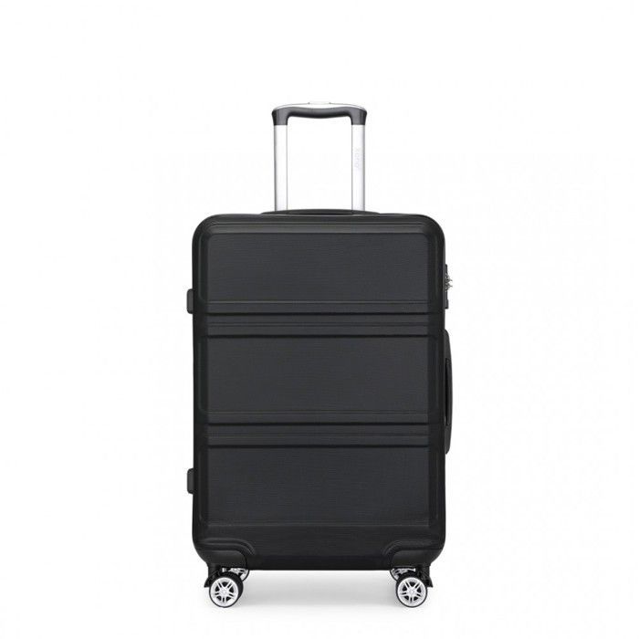Kono Valise Cabine 51.5x38x21cm Ultra Légère Rigide Bagages Cabine en ABS Valise de Voyage avec 4 roulettes et Serrure TSA, Noir
